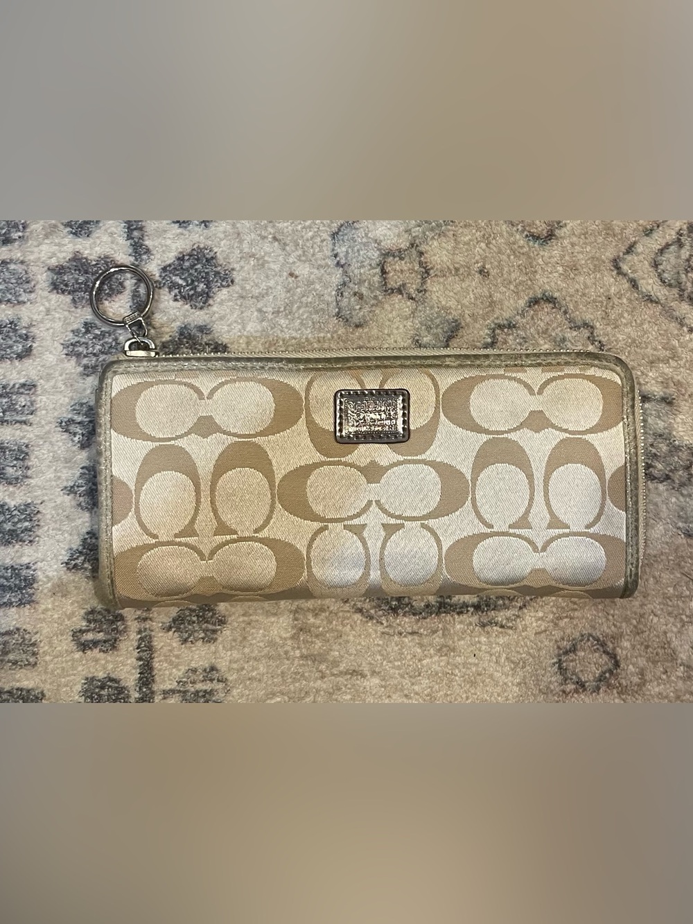 Vintage Coach Signature Zip Around Long Wallet